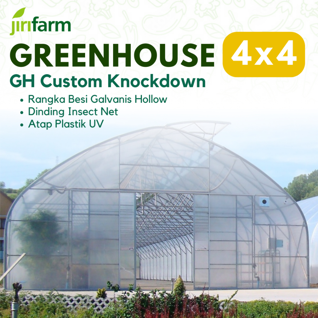 JIRIFARM - Greenhouse Custom Ukuran 4X4 Meter Green House Knock Down