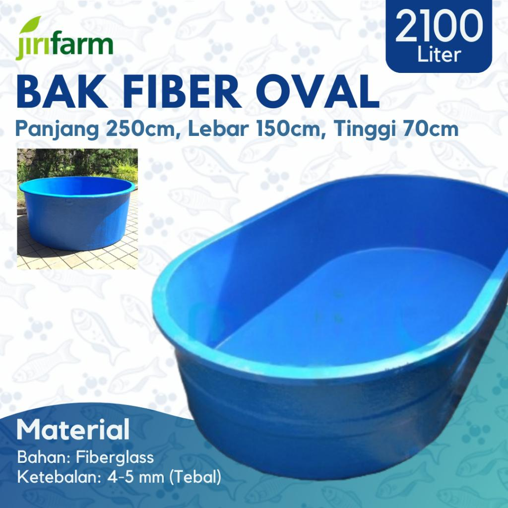 JIRIFARM - Bak Kolam Ikan Fiber Oval 250 X 150 X 70 Cm 2100L Liter Koi Tebal