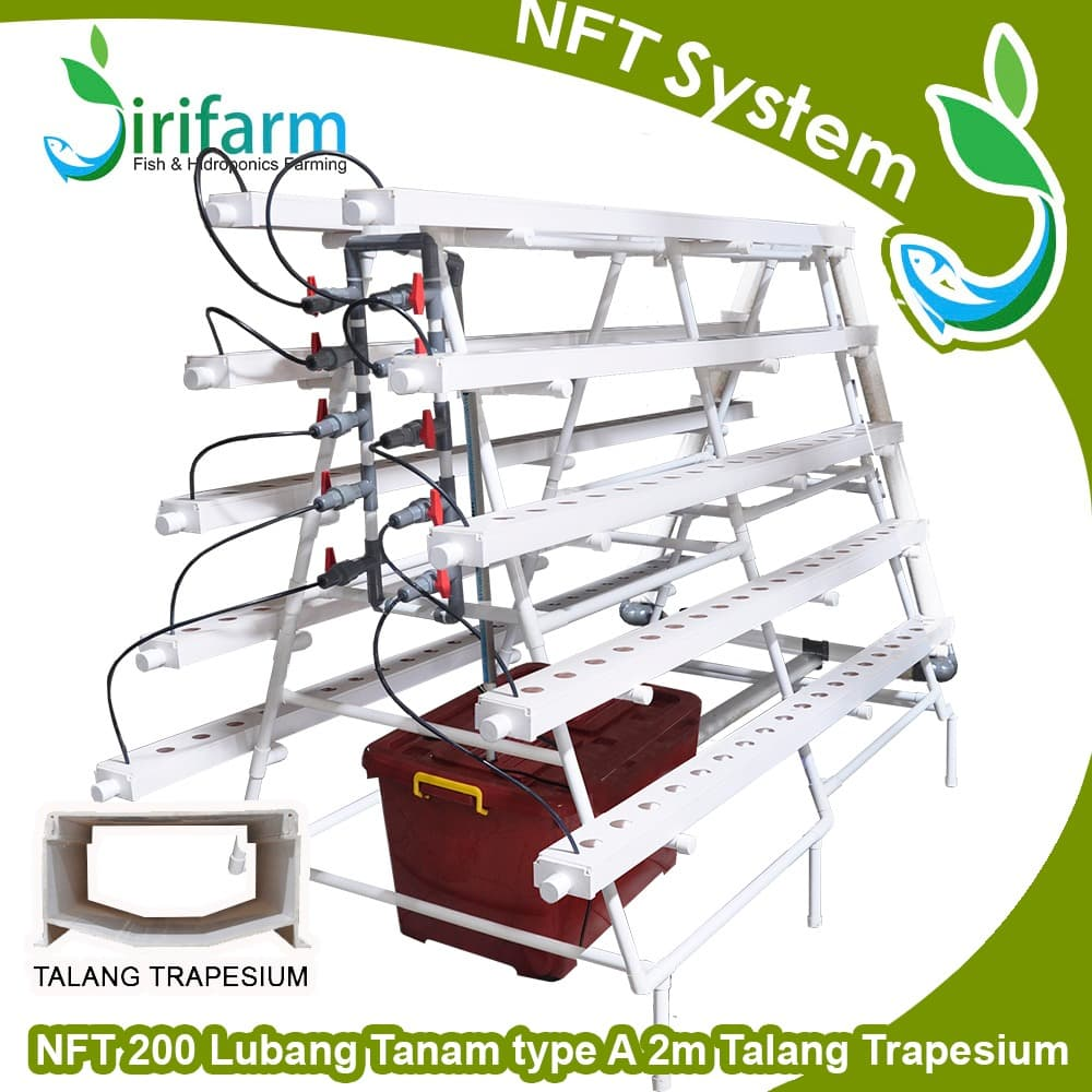 NFT MODEL A 2mtr 200 LT Talang Foodgrade Kuat Jirifarm Hidroponik