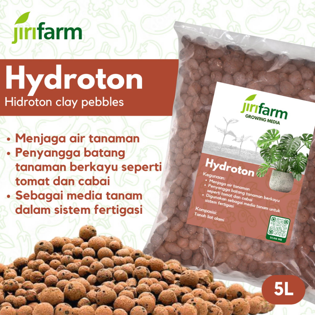 JIRIFARM - Hidroton Import 5 Liter Media Tanam Hidroponik Hydroton Leca Clay Pebble