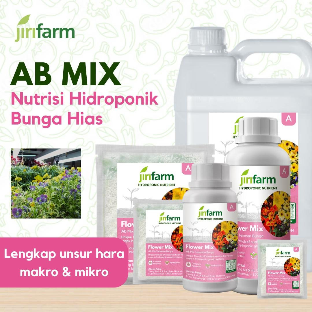 JIRIFARM - AB Mix Konsentrat Pupuk Nutrisi Hidroponik Tanaman Bunga Hias