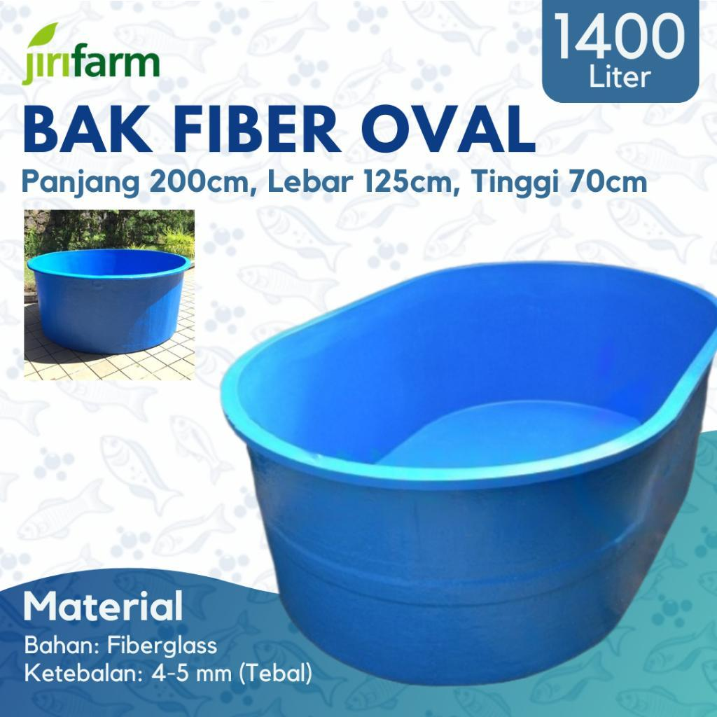 JIRIFARM - Bak Kolam Ikan Fiber Oval 200x125x70, 1.424 Liter Koi Tebal