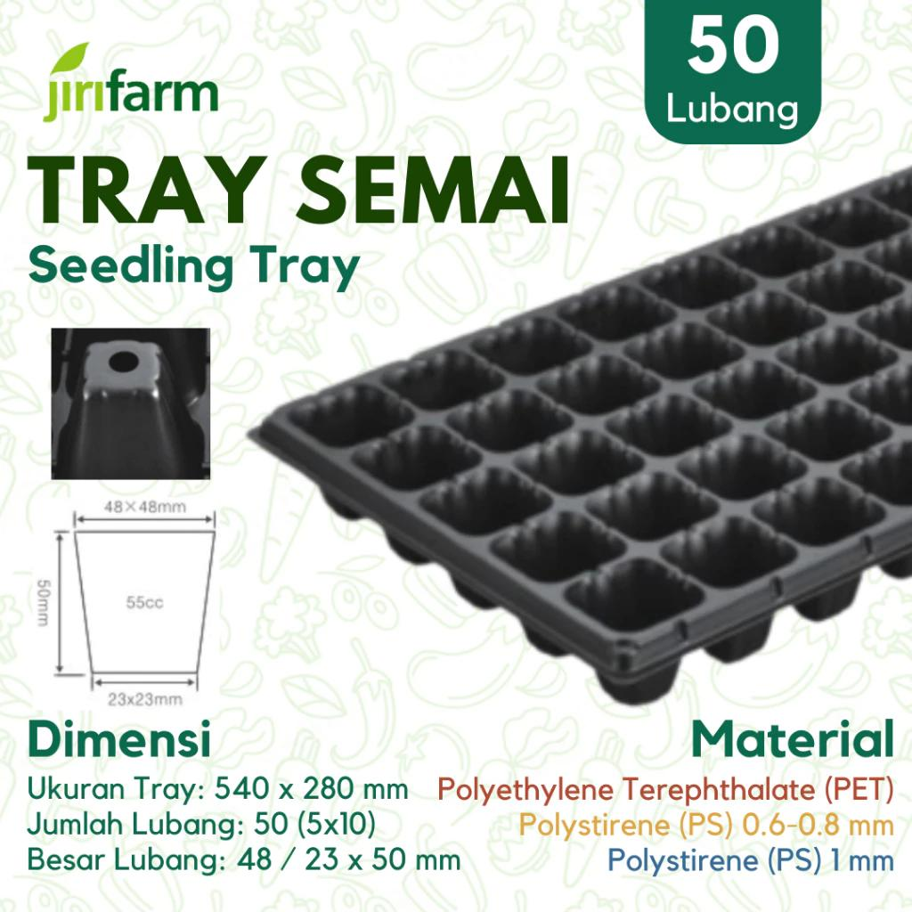 JIRIFARM - Tray Semai 50 Lubang - Tebal 1 mm Bahan PS PET Potray Seeding Murah Tebal Best Seller