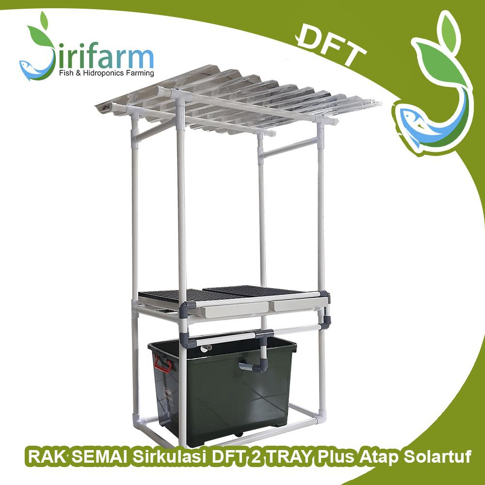 Jirifarm Paket RAK SEMAI Sirkulasi DFT 2 TRAY Plus Atap Solartuf