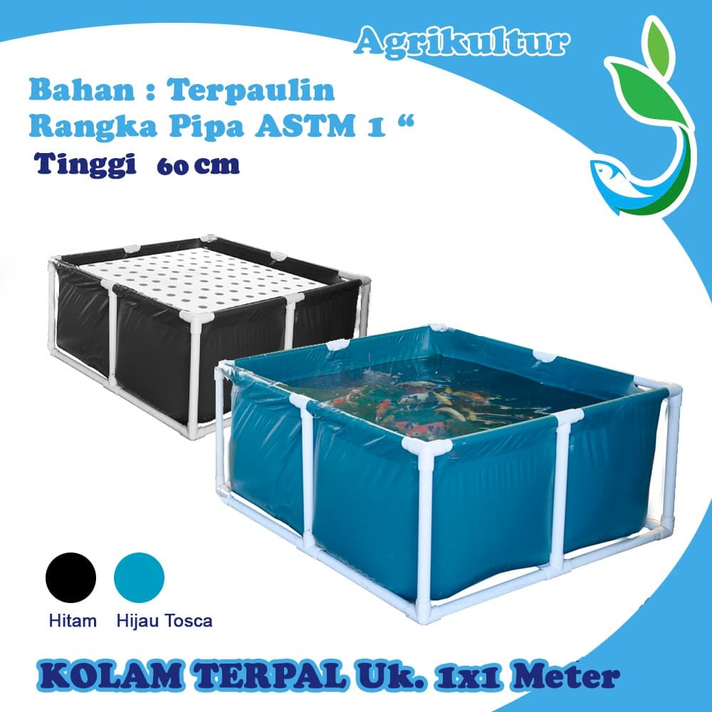 Kolam Ikan Terpaulin 100X100x60 cm Pengganti Bak Fiber 12575