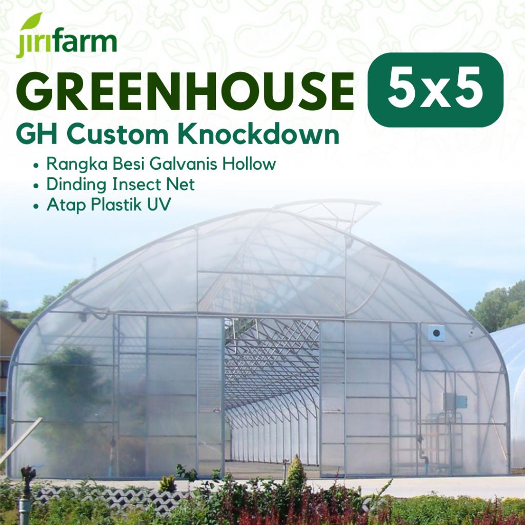 Jirifarm GREEN HOUSE ukuran 5X5 meter KNOCK DOWN Rangka Pipa Besi