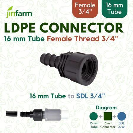 JIRIFARM - Konektor Selang 16 mm Ke Paralon 3/4 Inch Female
