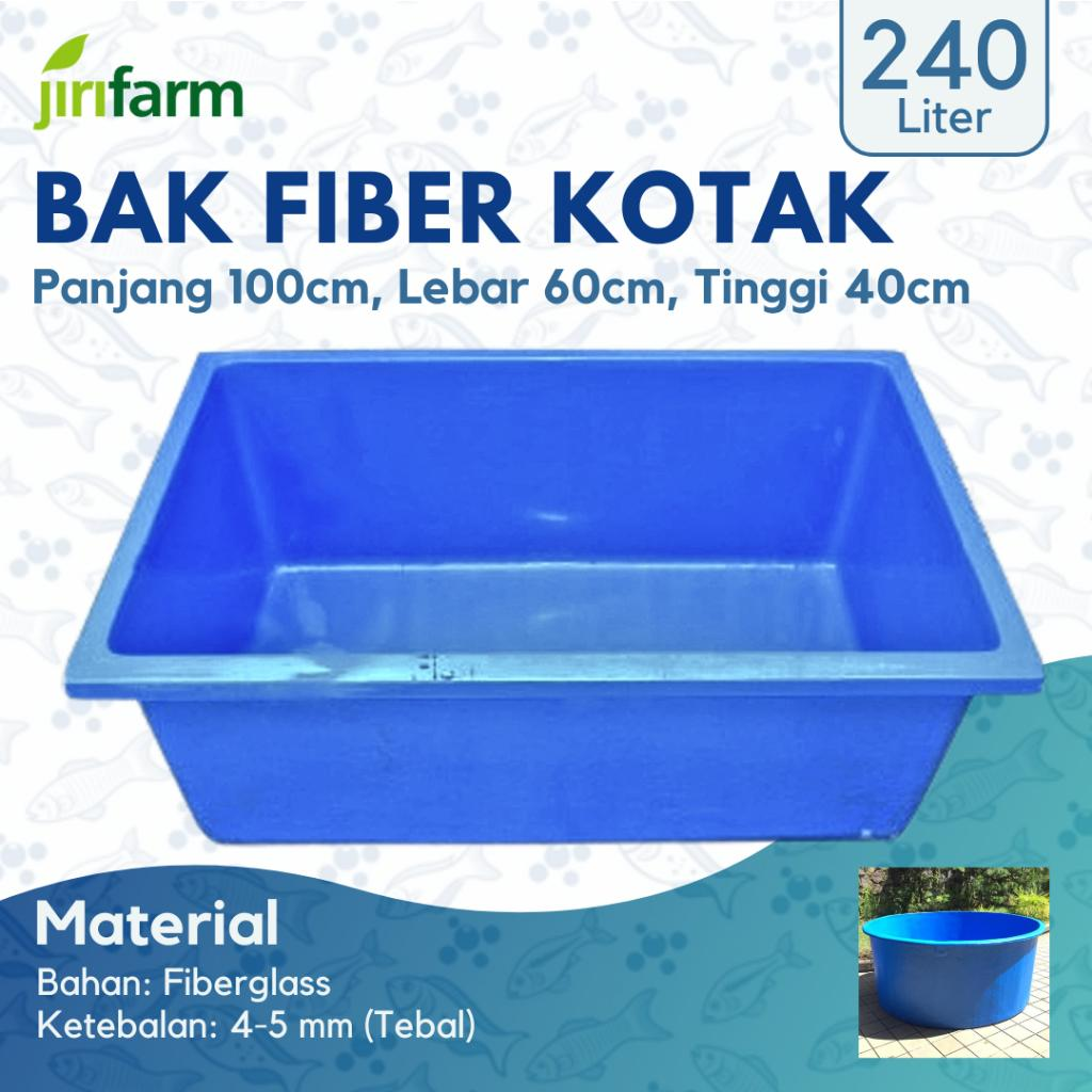 JIRIFARM - Bak Kolam Ikan Fiber Kotak Persegi 100 X 60 X 40 Cm 240 Liter Koi Tebal