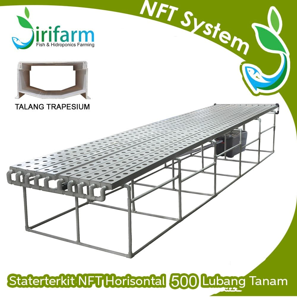 Jirifarm Paket Tanam Hidroponik NFT Horizontal 5 M 500 LT Trapesium