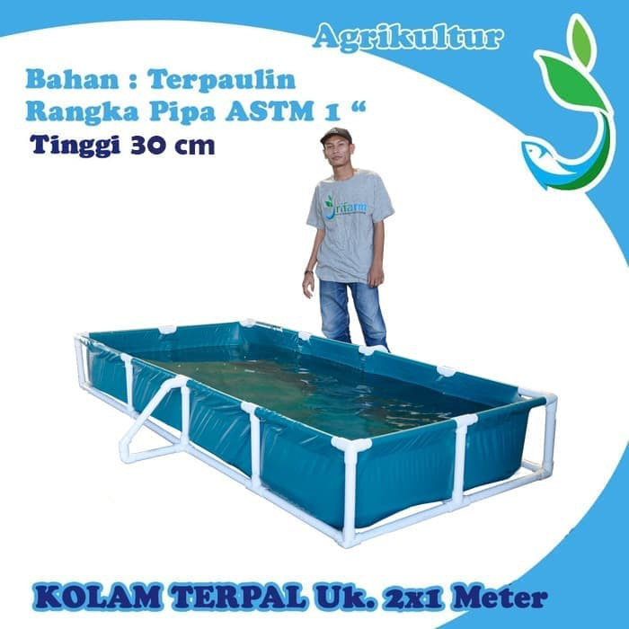 Jirifarm KOLAM TERPAL 200X100x30 cm Terpaulin Floating Raft Hidroponik