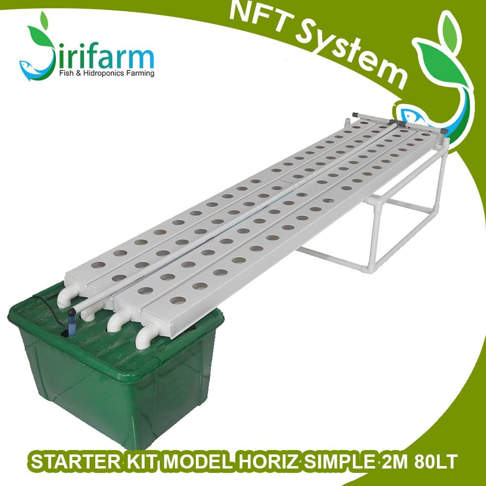 Paket Tanam Hidroponik NFT Horisontal SIMPLE 2 Meter 80 Lubang 12558