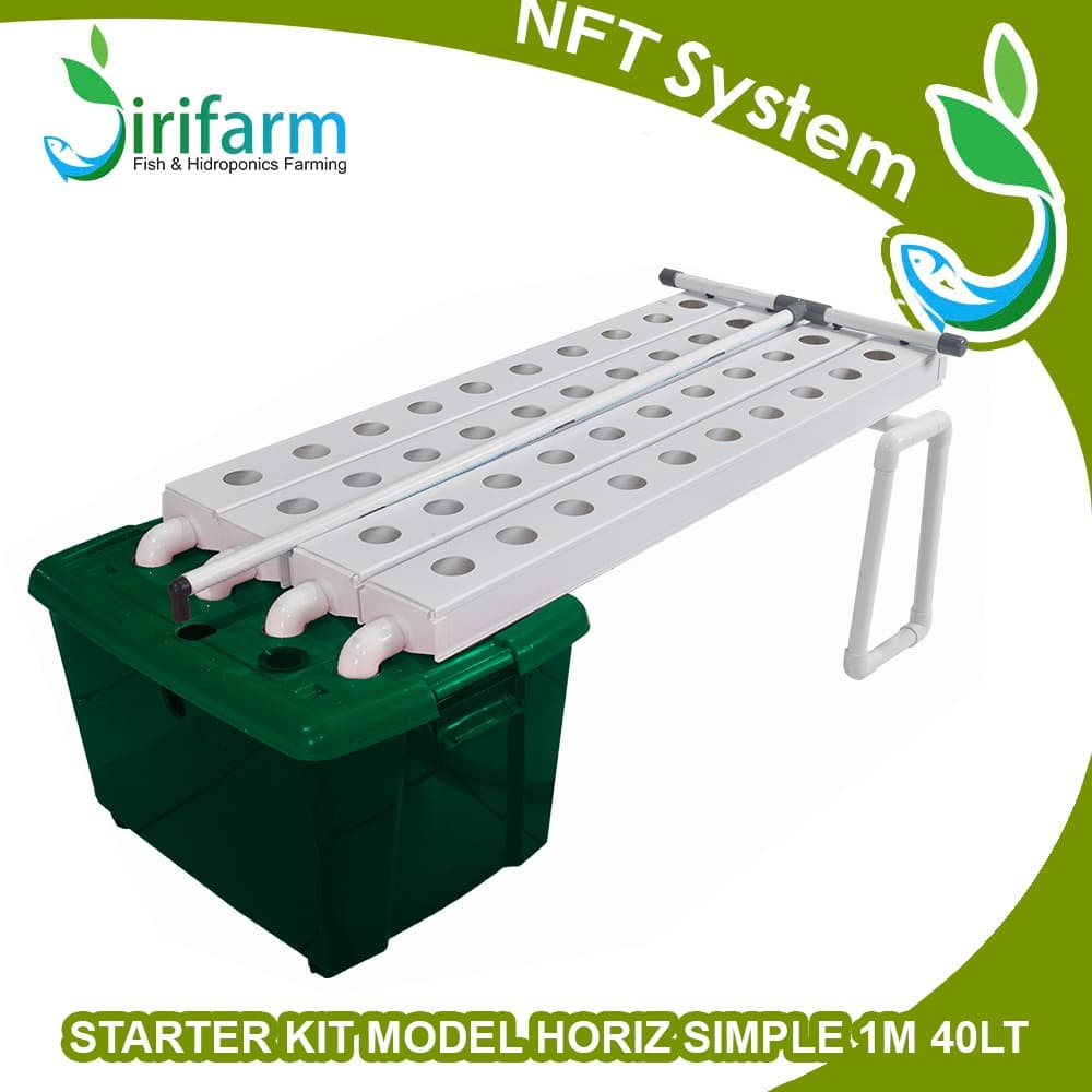 Paket Tanam Hidroponik NFT Horisontal SIMPLE 1M 40 Lubang Tanam 12557