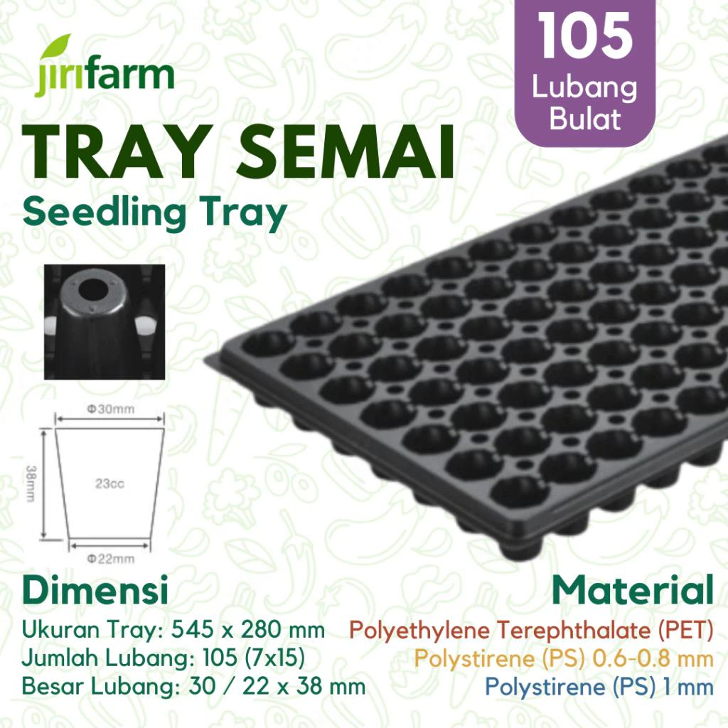 JIRIFARM - Tray Semai Bulat 105 Lubang - Tebal 1 mm Bahan PS PET Potray Seeding Murah Tebal Best Seller