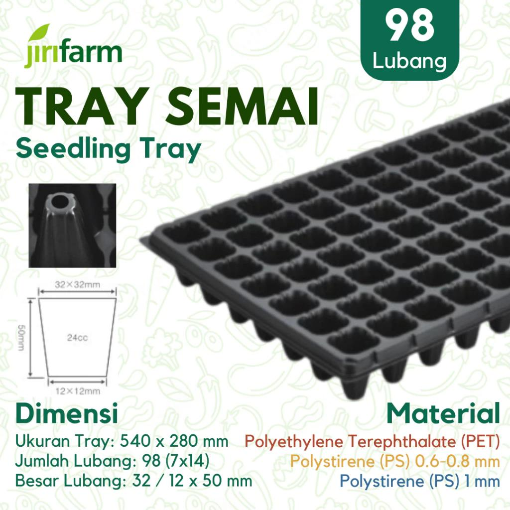 JIRIFARM - Tray Semai 98 Lubang - Tebal 0.6 mm Bahan PS Potray Seeding Murah Tebal Best Seller