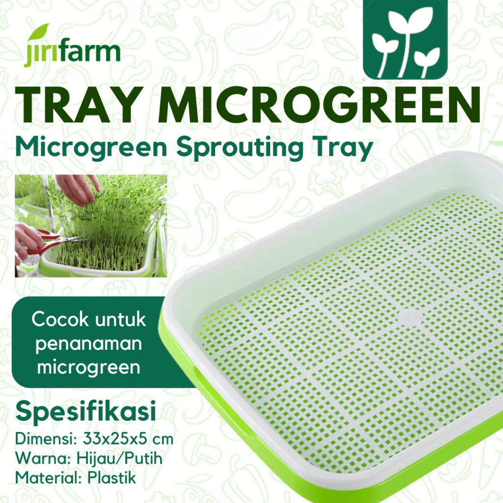JIRIFARM - Microgreen Sprouting Tray with Base - Tray Semai Microgreen dengan Alas