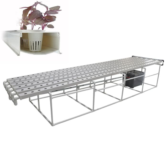 Jirifarm (12366) Starterkit Hidroponik NFT 5 Meter Horisontal 300 Lubang Tanam Talang Trapesium