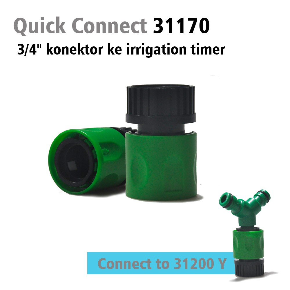 JIRIFARM - Konektor / Quick Connect 31170 3/4" konektor ke irrigation timer