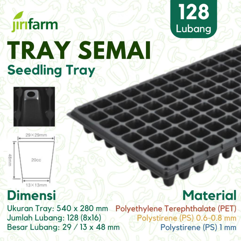 JIRIFARM - Tray Semai 128 Lubang - Tebal 1 mm Bahan PS PET Potray Seeding Murah Tebal Best Seller