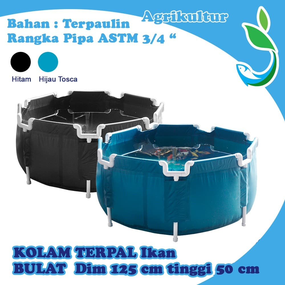 Kolam Terpal Knock Down Dim 125cm Tinggi 50cm pengganti kolam fiber