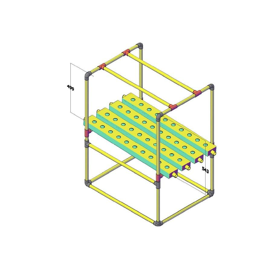 Paket Tanam Hidroponik NFT 40 LT Horisontal Trapesium Plus Penyangga Daun Tanaman