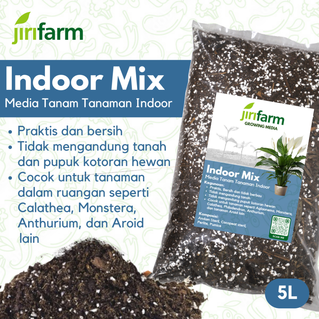 JIRIFARM - Indoor Soil Mix Media Tanam Siap Pakai Untuk Tanaman Hias Dalam Rumah Monstera Philodendron dll