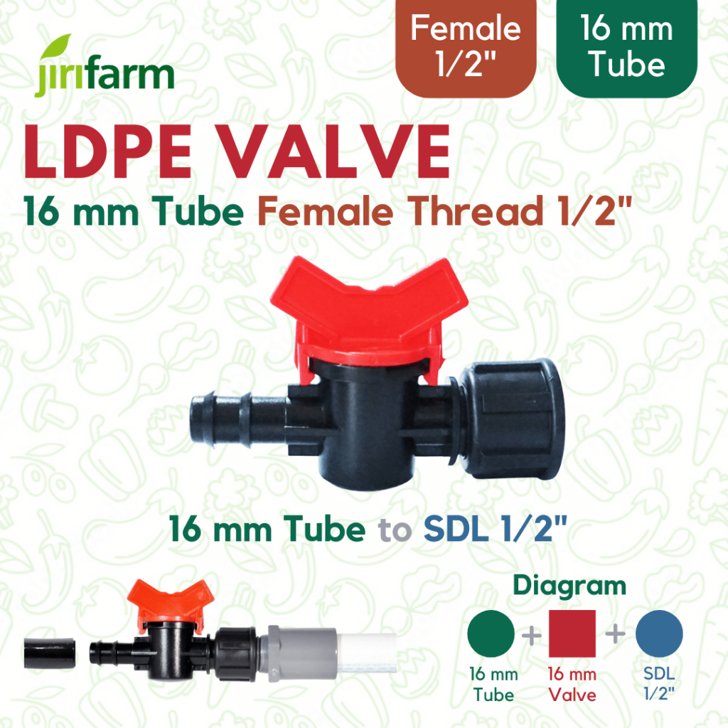 JIRIFARM - Konektor Flow Control Valve / keran selang 16mm ke 3/4" Drat Female