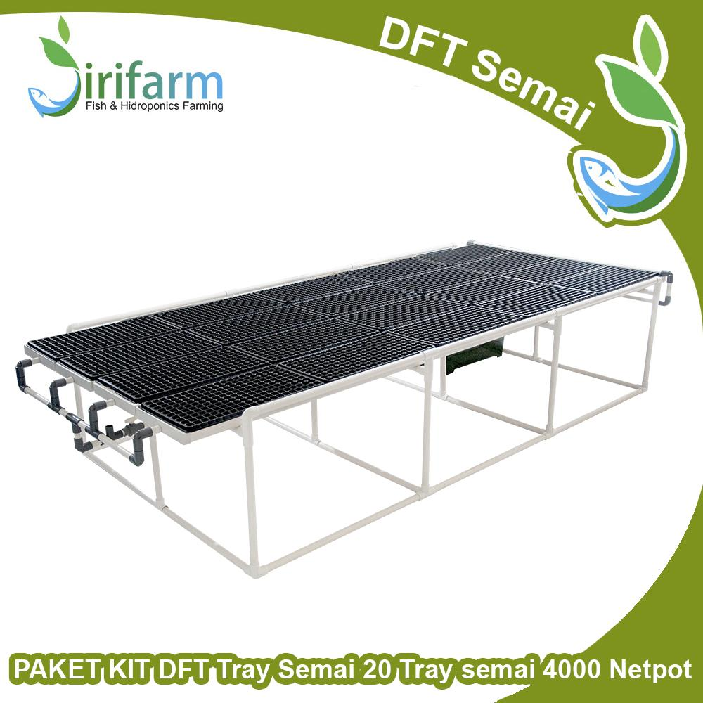 Jirifarm Paket RAK SEMAI Sirkulasi 3 meter DFT 20 TRAY SEMAI 4000 pot