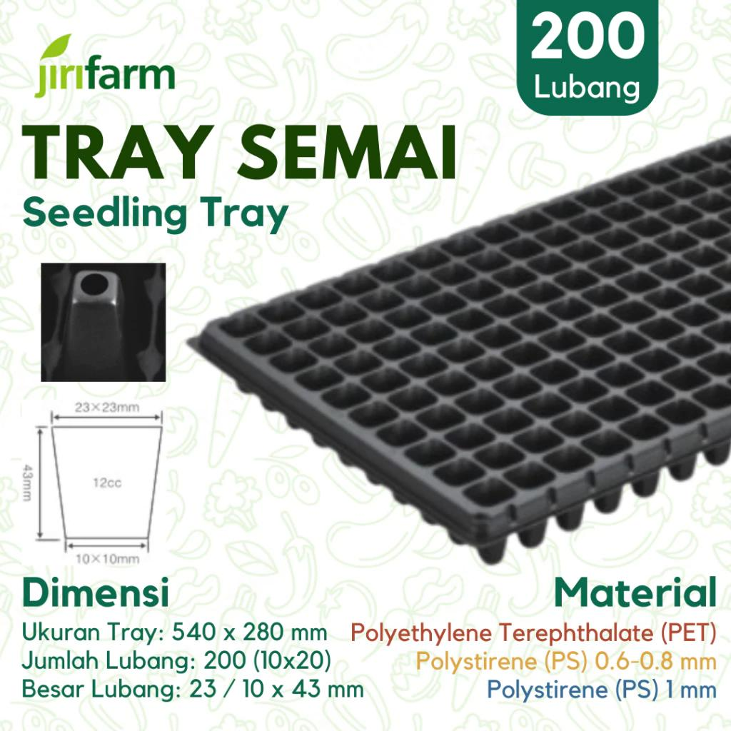 JIRIFARM - Tray Semai 200 Lubang - Tebal 1 mm Bahan PS PET Potray Seeding Murah Tebal Best Seller