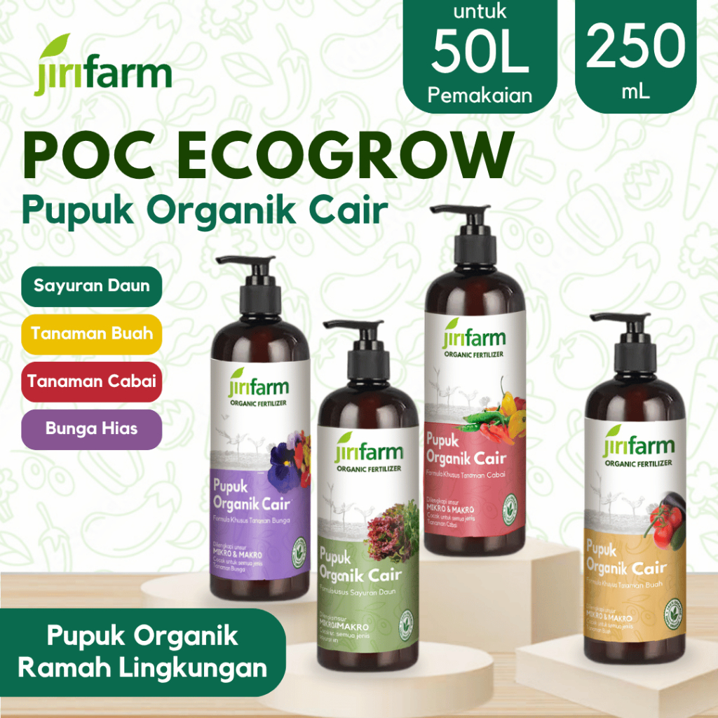 JIRIFARM - Pupuk Organik Cair Tanaman Daun Sayur Buah Cabai Bunga 250mL POC Kompos Organic Fertilize