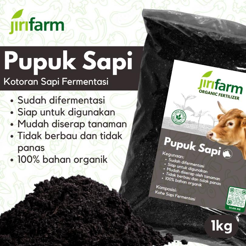 JIRIFARM - Pupuk Kandang Kotoran Hewan Kohe Sapi 1Kg  Organik Murni Asli Tanpa Campuran
