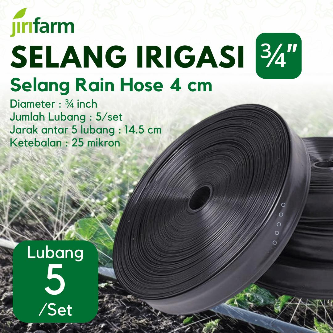 JIRIFARM - Rain Hose 5 Lubang Selang Irigasi Diameter 40 mm / 4 cm jarak lubang 14.5 cm tebal 0.25 mm Permeter