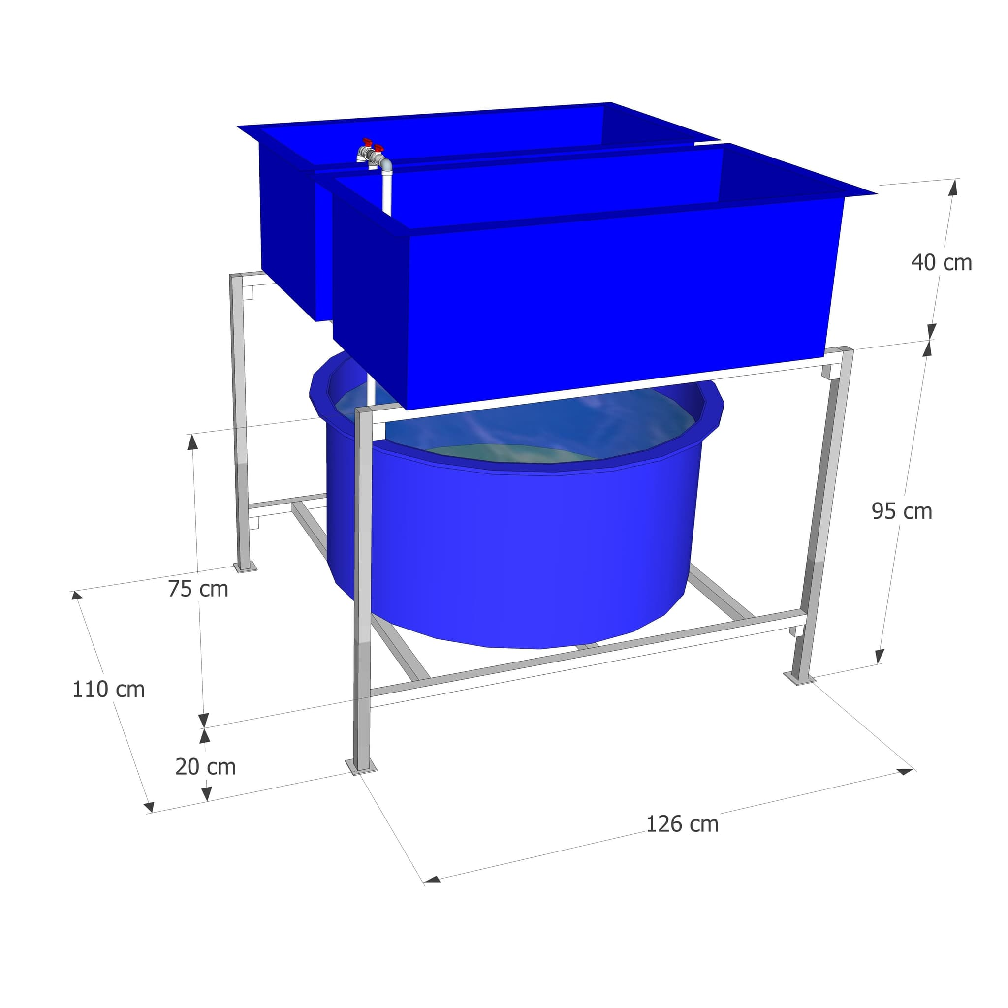 Jirifarm Starterkit Akuaponik Double Grow Bed Max 100 Titik Tanam
