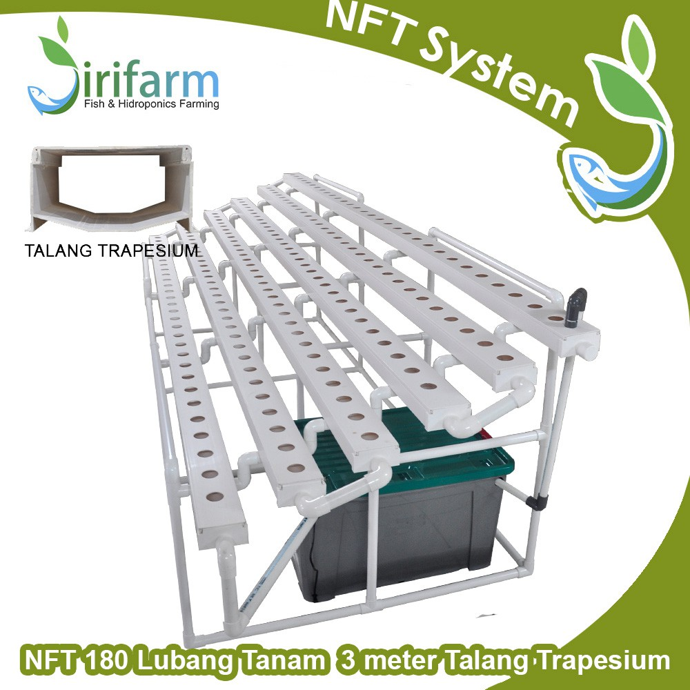 Jirifarm (12383) Paket Starterkit Hidroponik Nft 180 Lubang Tanam Talang Trapesium Tahan 10th