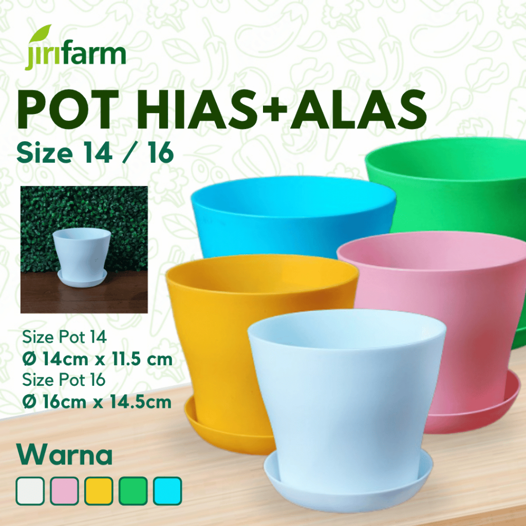 JIRIFARM - Hidroponik Pot Murah / Pot Unik / Pot Tanaman Hias Plus alas Round Pot