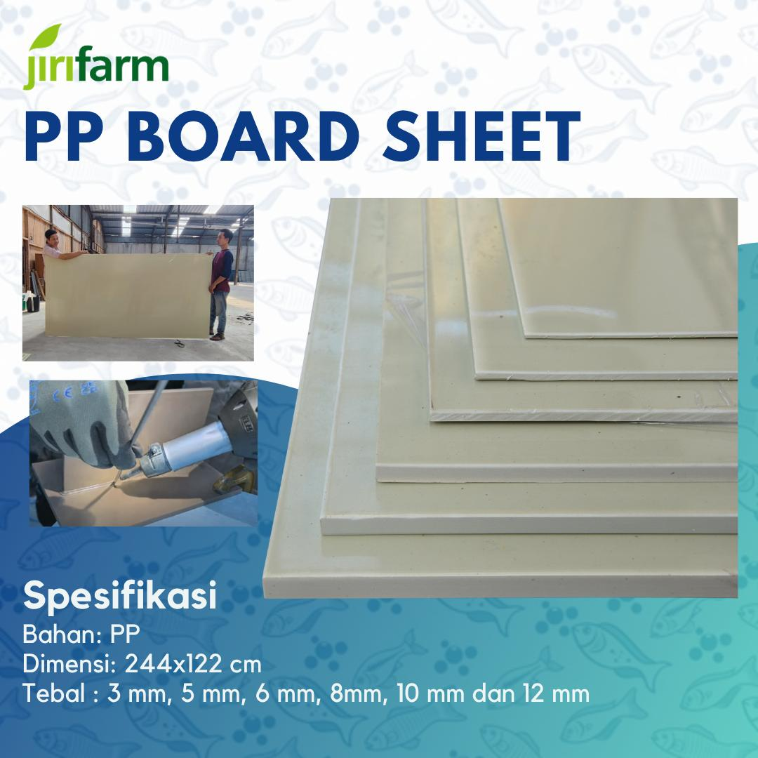 JIRIFARM - Polypropylene / pp sheet uk.10mm x 122cm x 244cm  3 mm 5 mm 6 mm 8 mm 10 mm dan 12 mm ( PP lembaran)