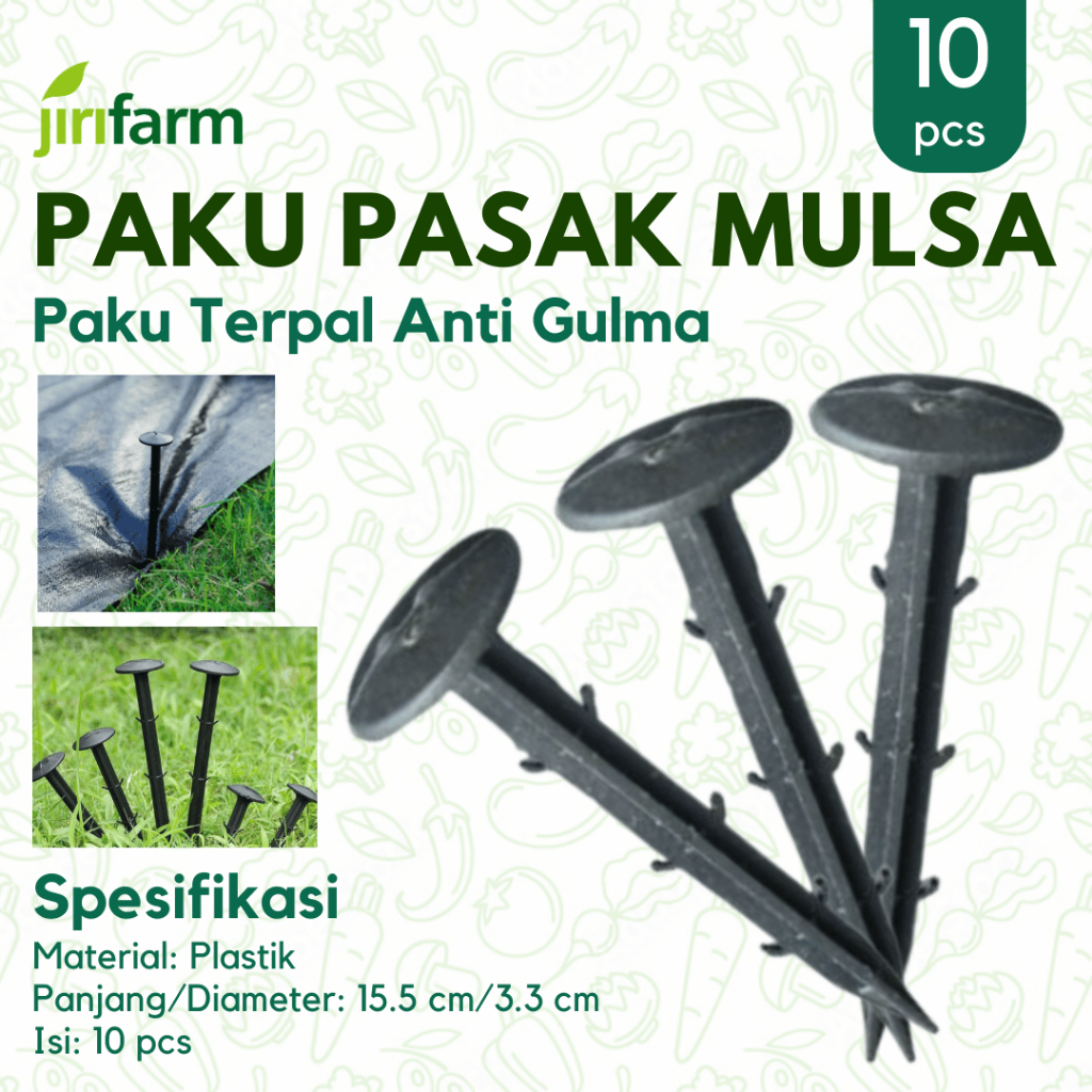 JIRIFARM - 10PCS Paku Pasak Plastik Mulsa 16cm Paku Weedmat Penutup Rumput Weed mat Terpal Sintetis