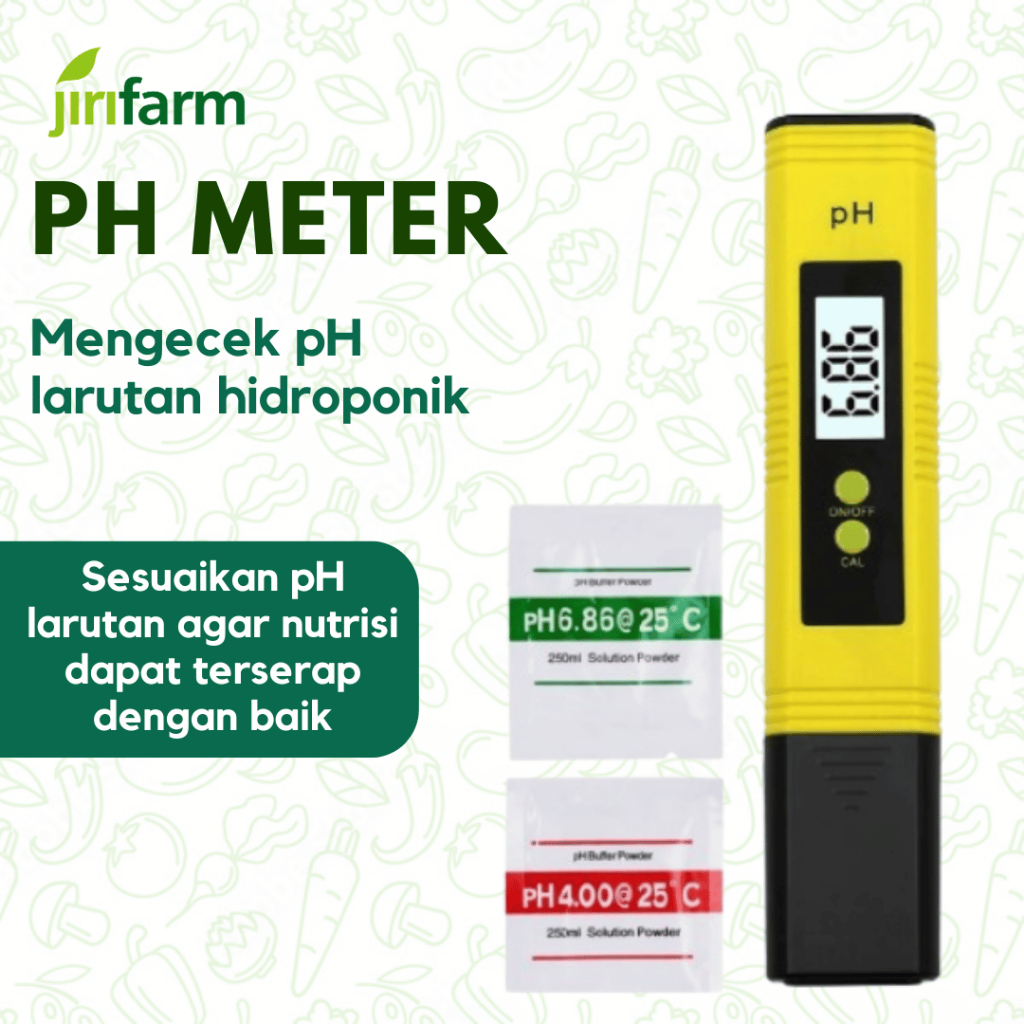 JIRIFARM - pH Meter Digital Auto Calibrate - Kuning (PH-01) + Bubuk Kalibrasi