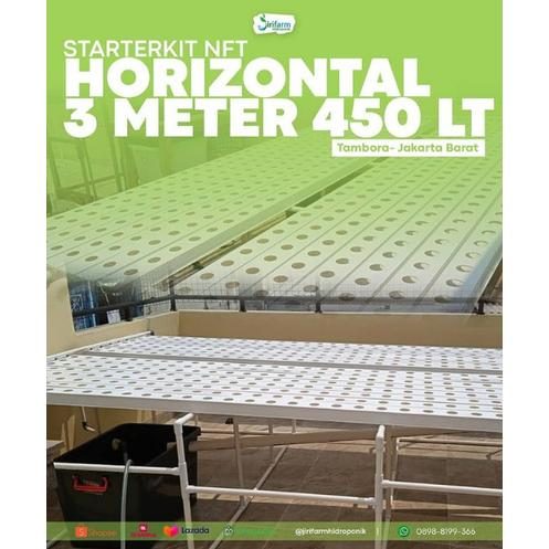 Paket Tanam Hidroponik NFT Horizontal 3 Meter Custom 315 Lubang