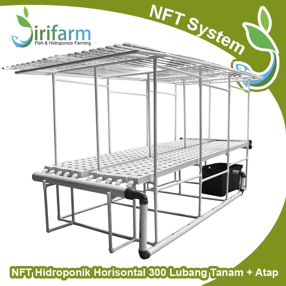 Jirifarm Hidroponik Kit NFT Horizontal 3 M 300 LT TRAPESIUM Plus Atap