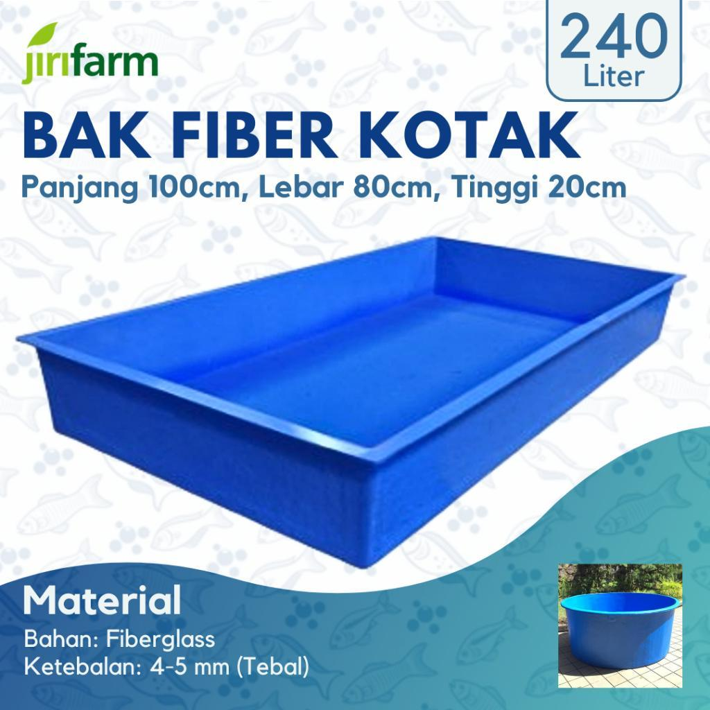JIRIFARM - Bak Kolam Ikan Fiber Kotak Persegi 150x80x20, Vol 240 Liter Koi Tebal