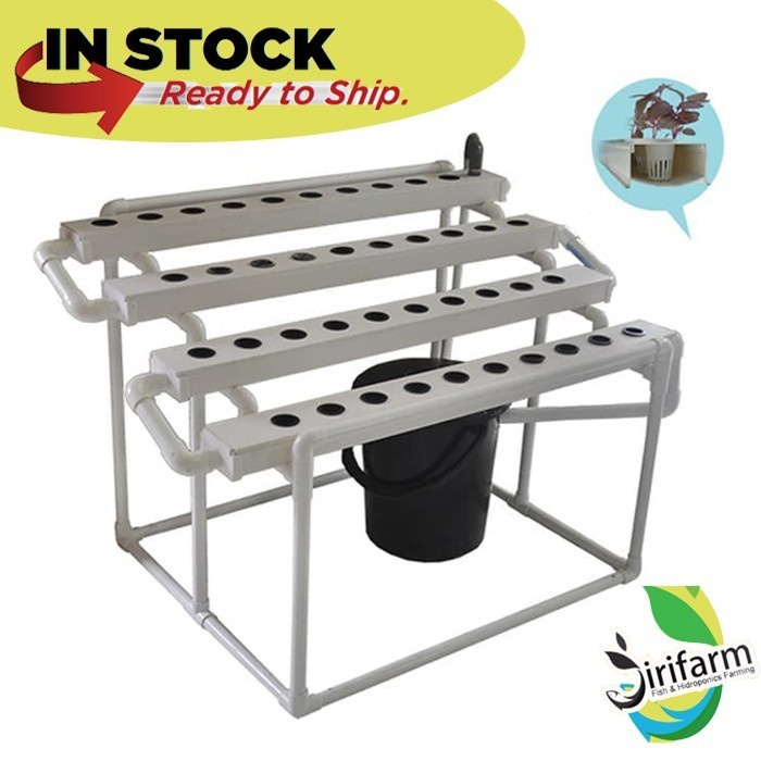 READY! Paket Tanam Hidroponik NFT 1 Meter 40 Lubang Tanam Trapesium