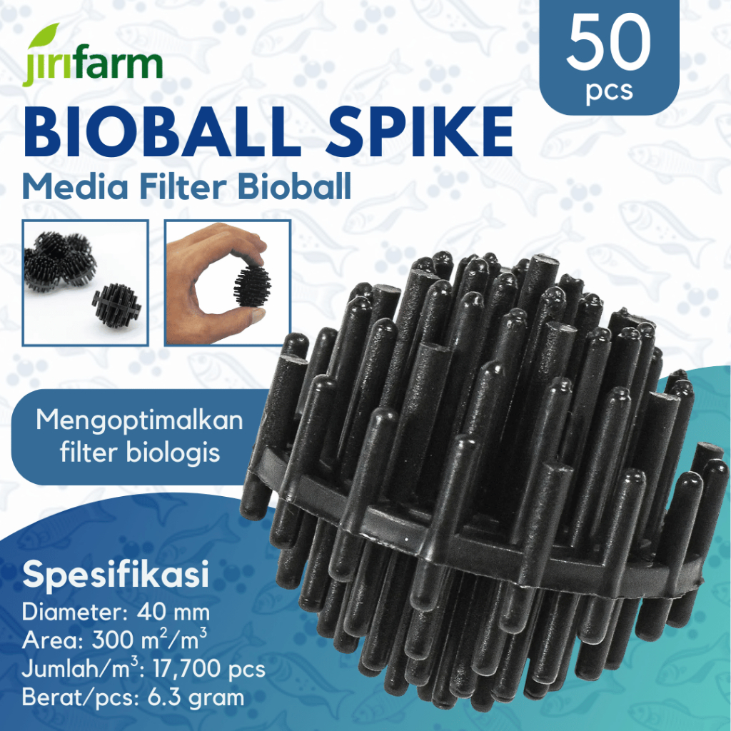 JIRIFARM - Bioball Spike Media Filter Aquarium Kolam Ikan Koi Aquascape Bio Ball Akuarium Isi 50 pcs