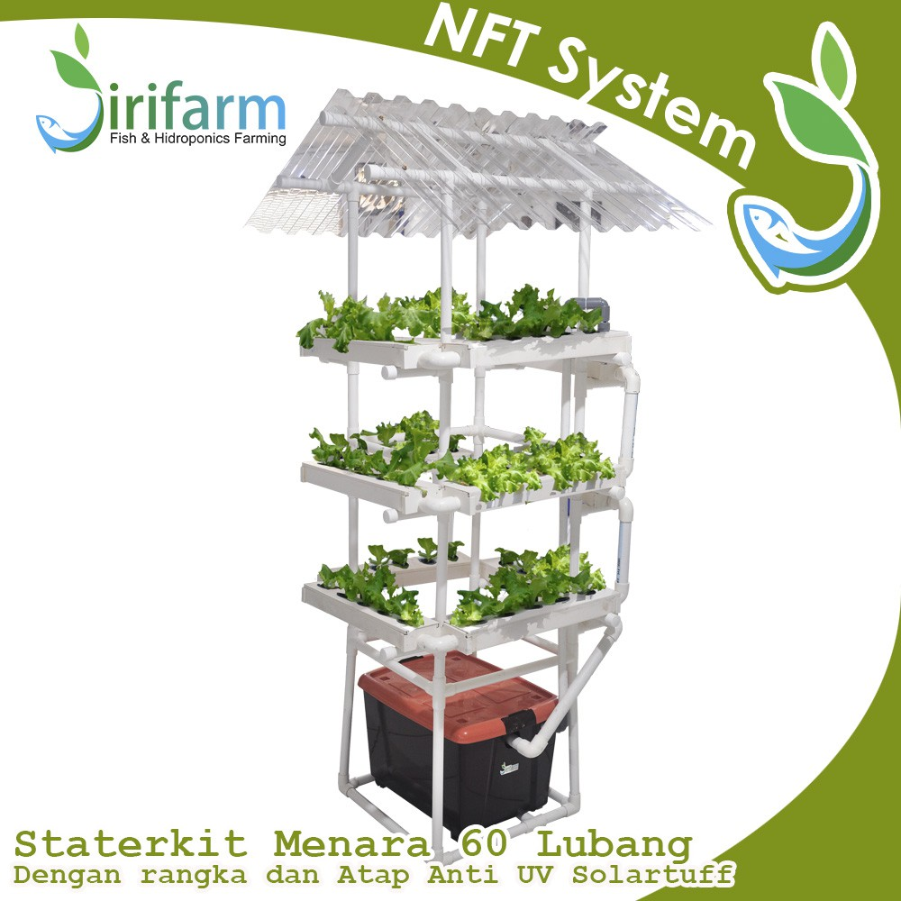 Jirifarm (12370) Paket Starterkit NFT Menara 60 LT Atap Solartuff