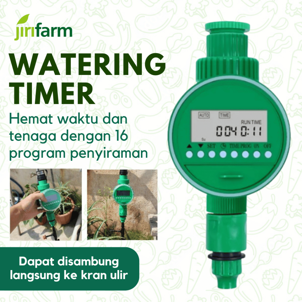 JIRIFARM - Automatic Digital Irrigation Water Timer/ Stop Kran Air Otomatis 16 Program