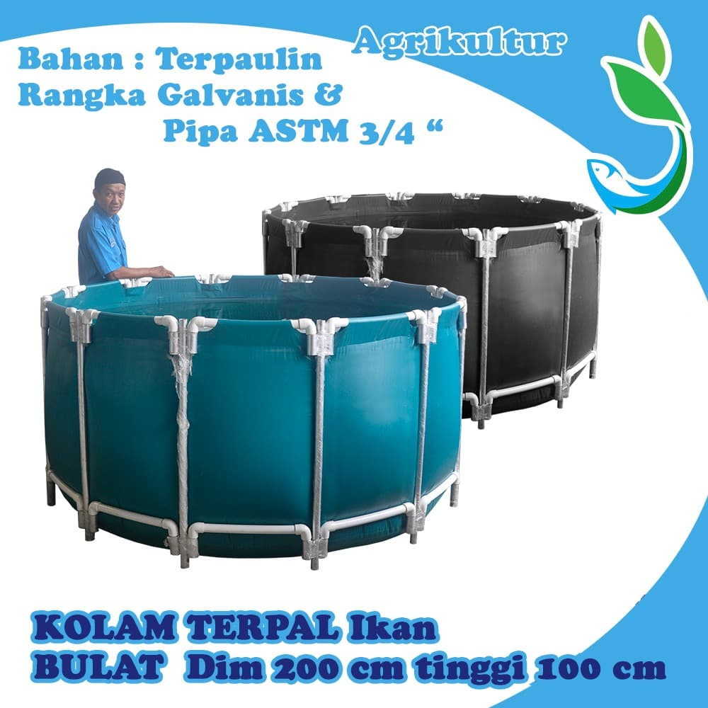 Kolam Terpal Knock Down DIm 2x1 m Kolam Ikan Pengganti Kolam Fiber